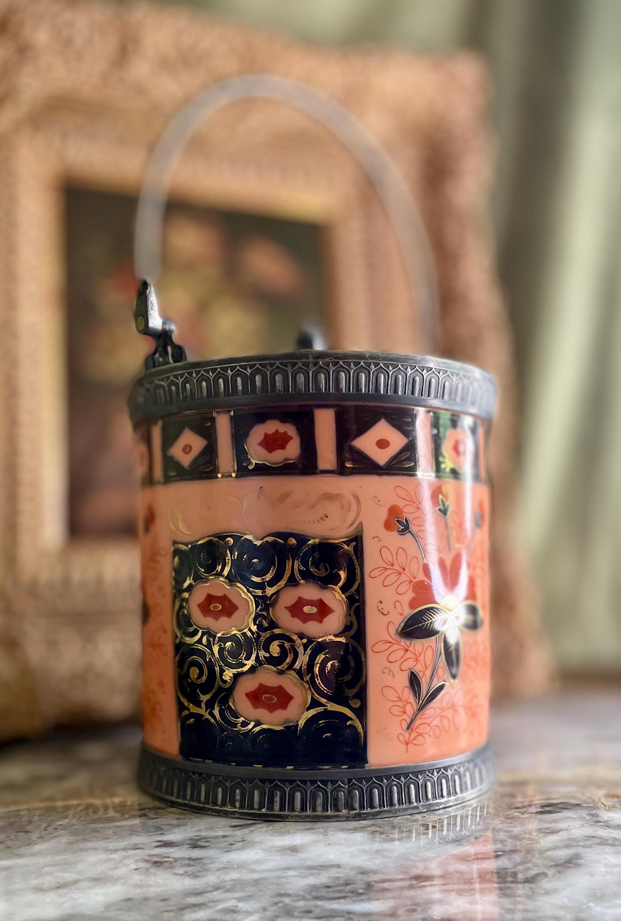 Vintage Schoenau Bros. German Porcelain Imari Biscuit Jar with Lid