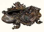 Ornate Rococo Revival Metal Jardinière | Winged Bird & Scrollwork Centerpiece