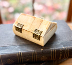 Antique Bone Trinket Box with Brass Clasp