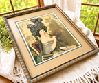Antique “Lady With the Fan” Framed Art Print