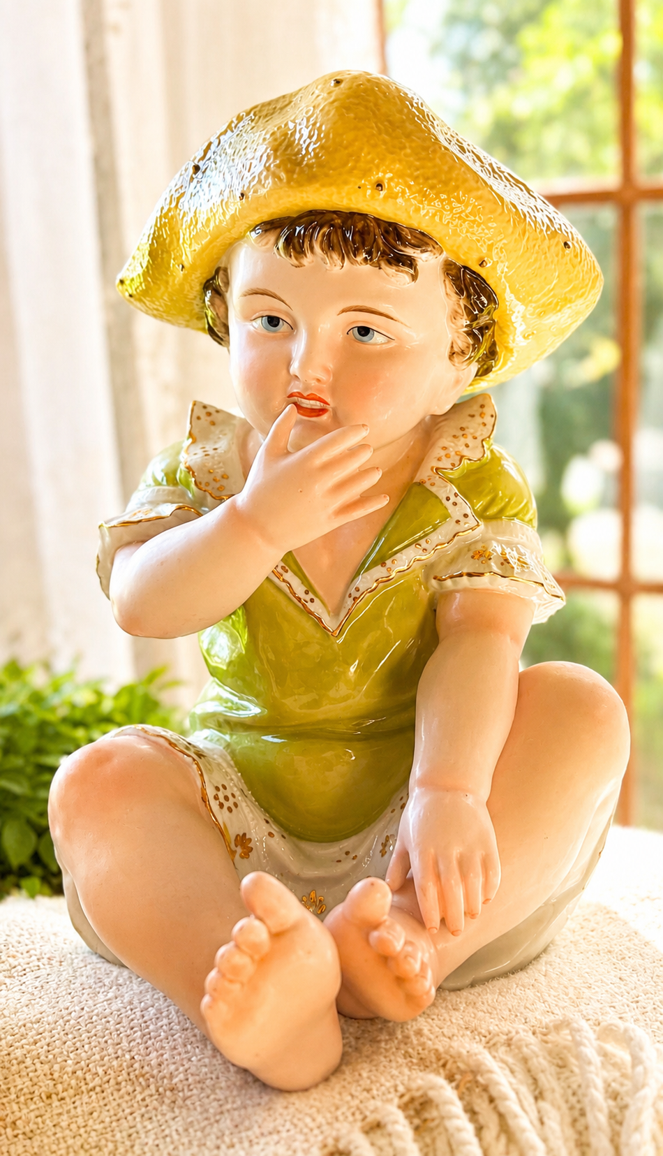 Antique Camille Naudot Piano Baby Figurines | Victorian Boy & Girl Pair