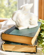 Vintage Carved White Marble Rabbit Figurine