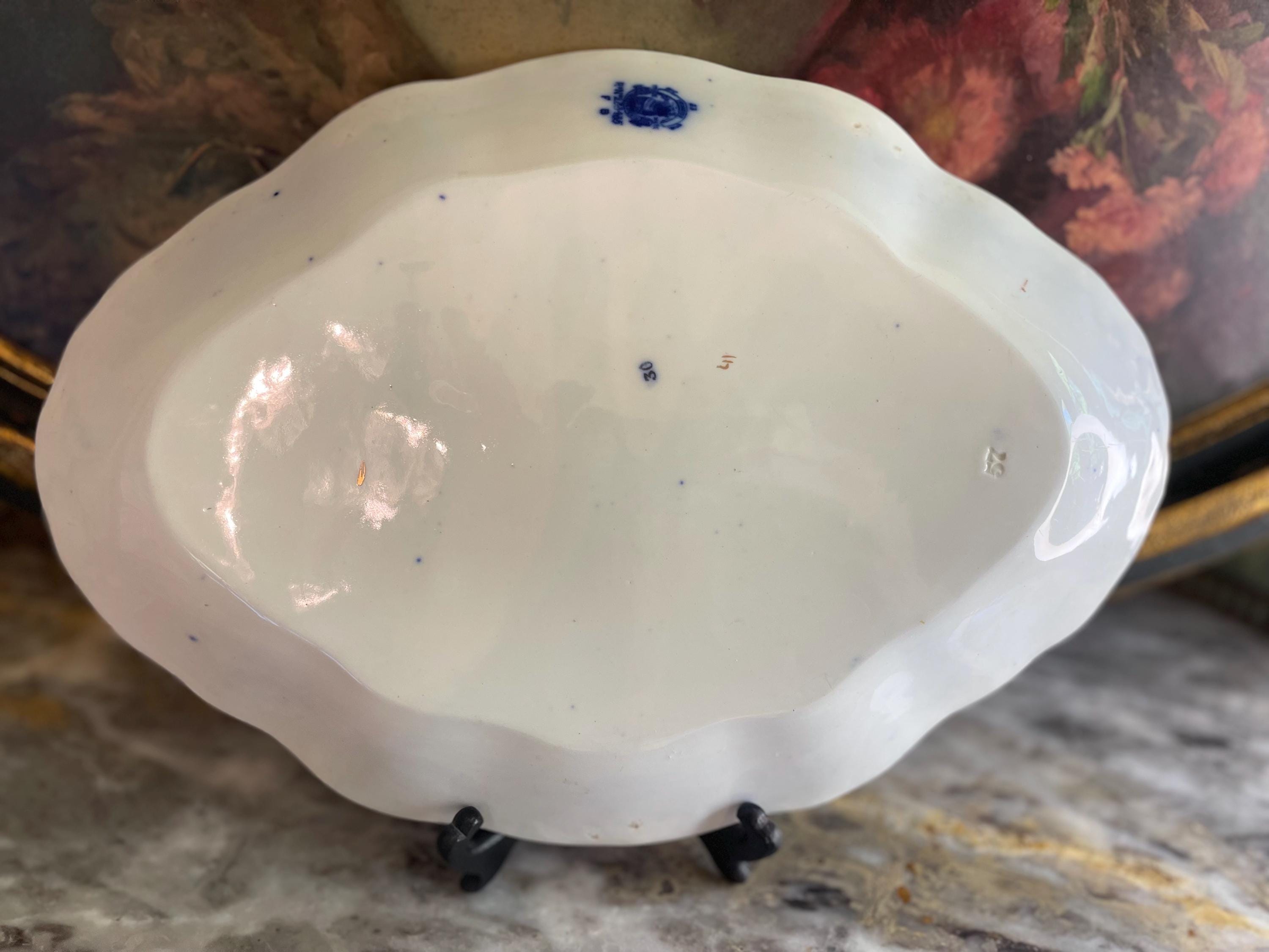 Antique Ceramic Flow Blue W. H. Grindley & Co. Platters