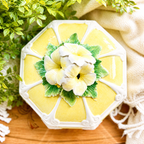 Vintage Italian Floral Ceramic Floral Covered Dish