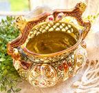 Antique English Alhambrian Majolica Reticulated Basket