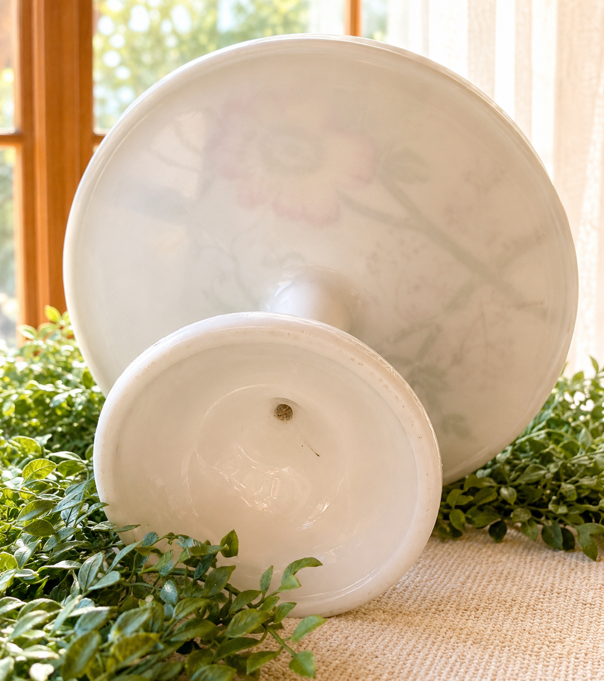 Antique Challinor, Taylor & Co. Hand-Painted Floral Pedestal Cake Stand