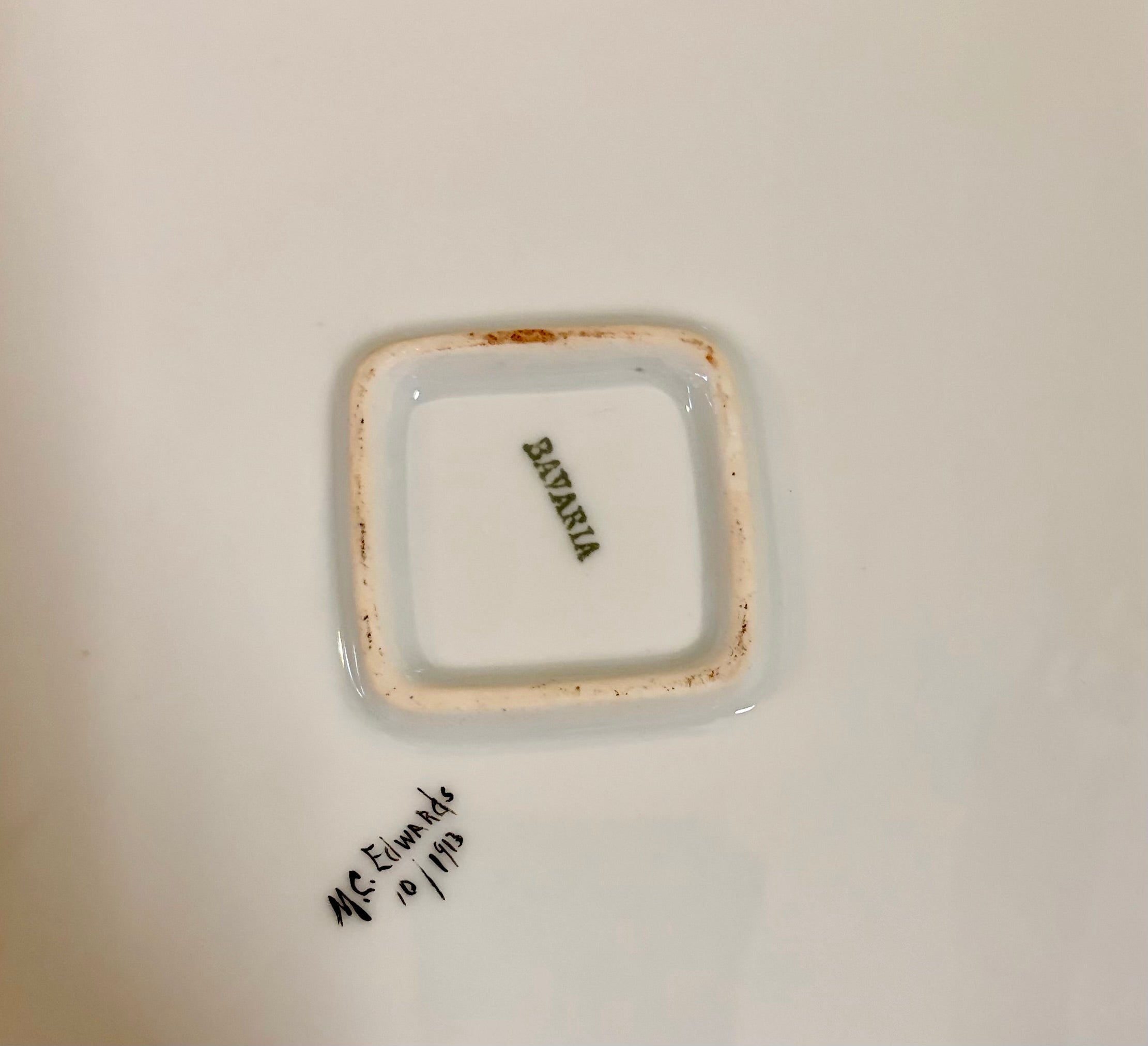 Antique Bavarian Handled Serving Plate, signed c. 1913