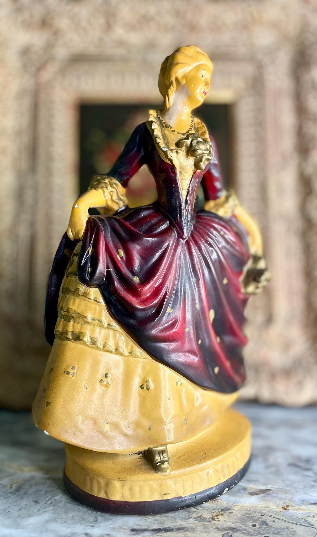 Vintage Porcelain Robia Ware Victorian Woman Figurine