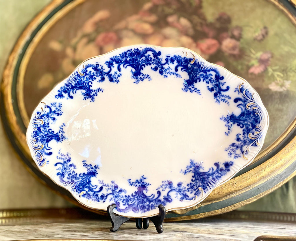 Antique Ceramic Flow Blue W. H. Grindley & Co. Platters