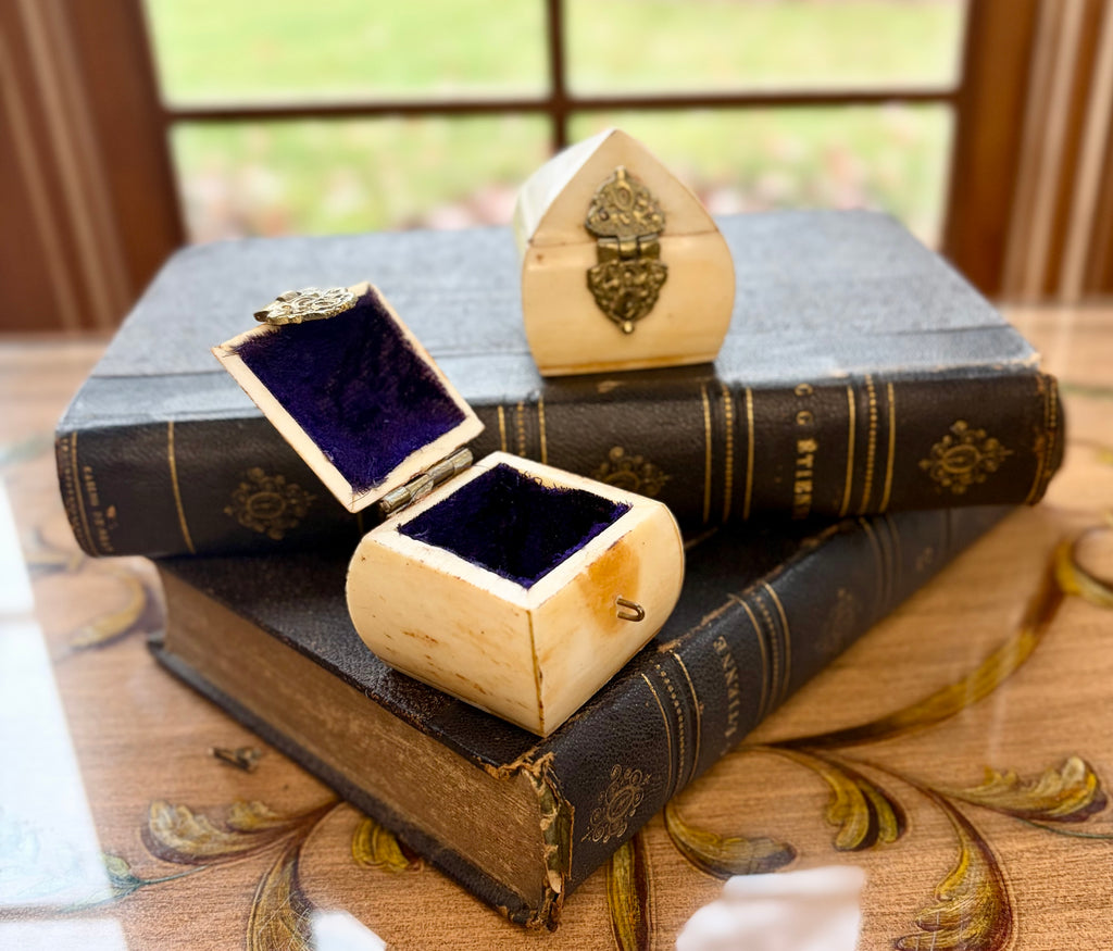 Mini Antique Bone Trinket Box