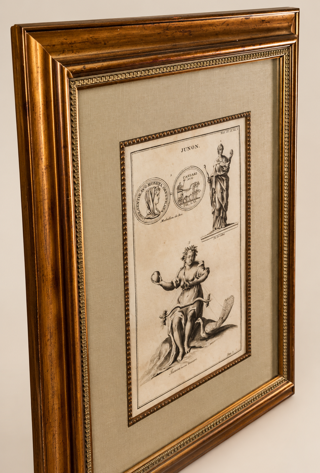 Original 19th-Century Juno Engraving | Framed Neoclassical Art