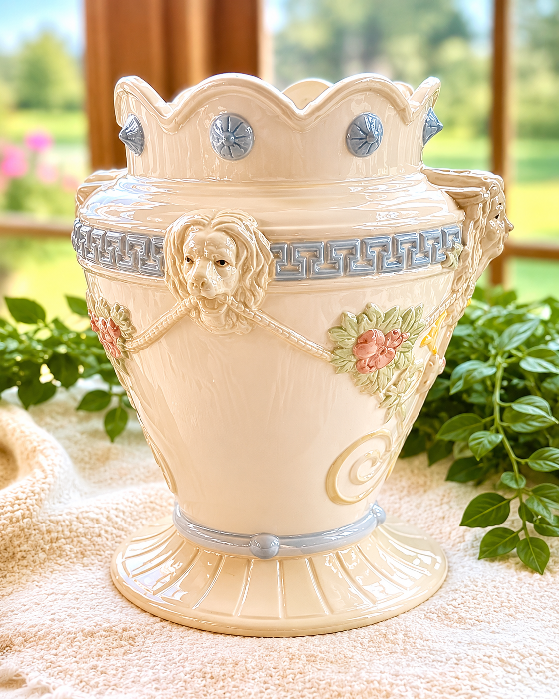 Vintage Victorian Revival Style Figural Urn Vase