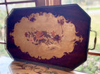 Vintage Italian Floral Wood Inlaid Tray