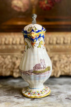 Antique French Quimper Faience Oil and Vinegar Spill Jugs