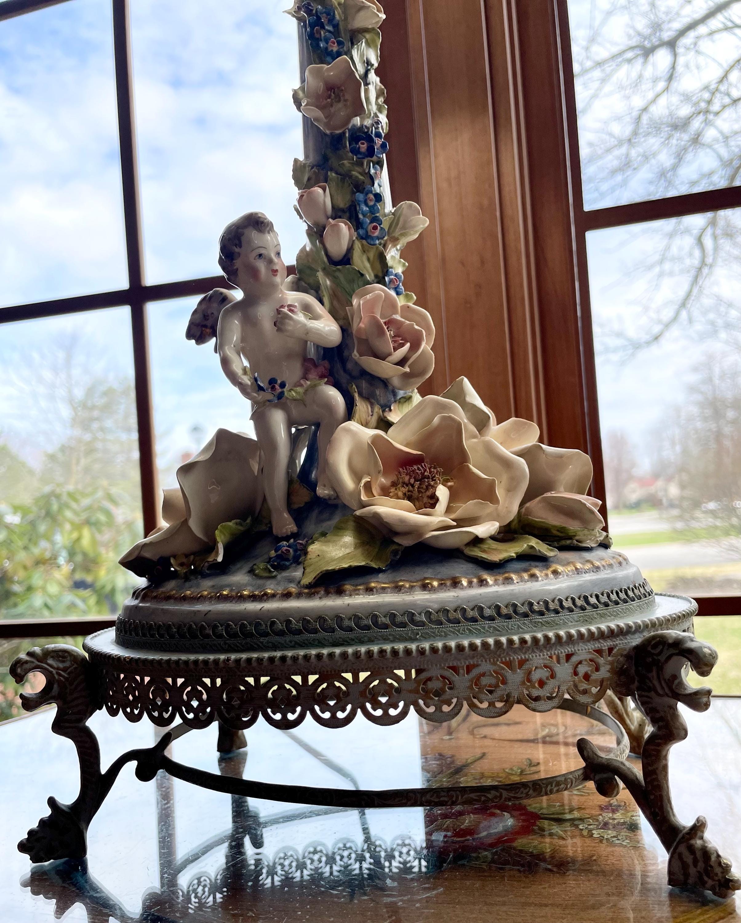 Vintage Compodimonte Style Table Lamp