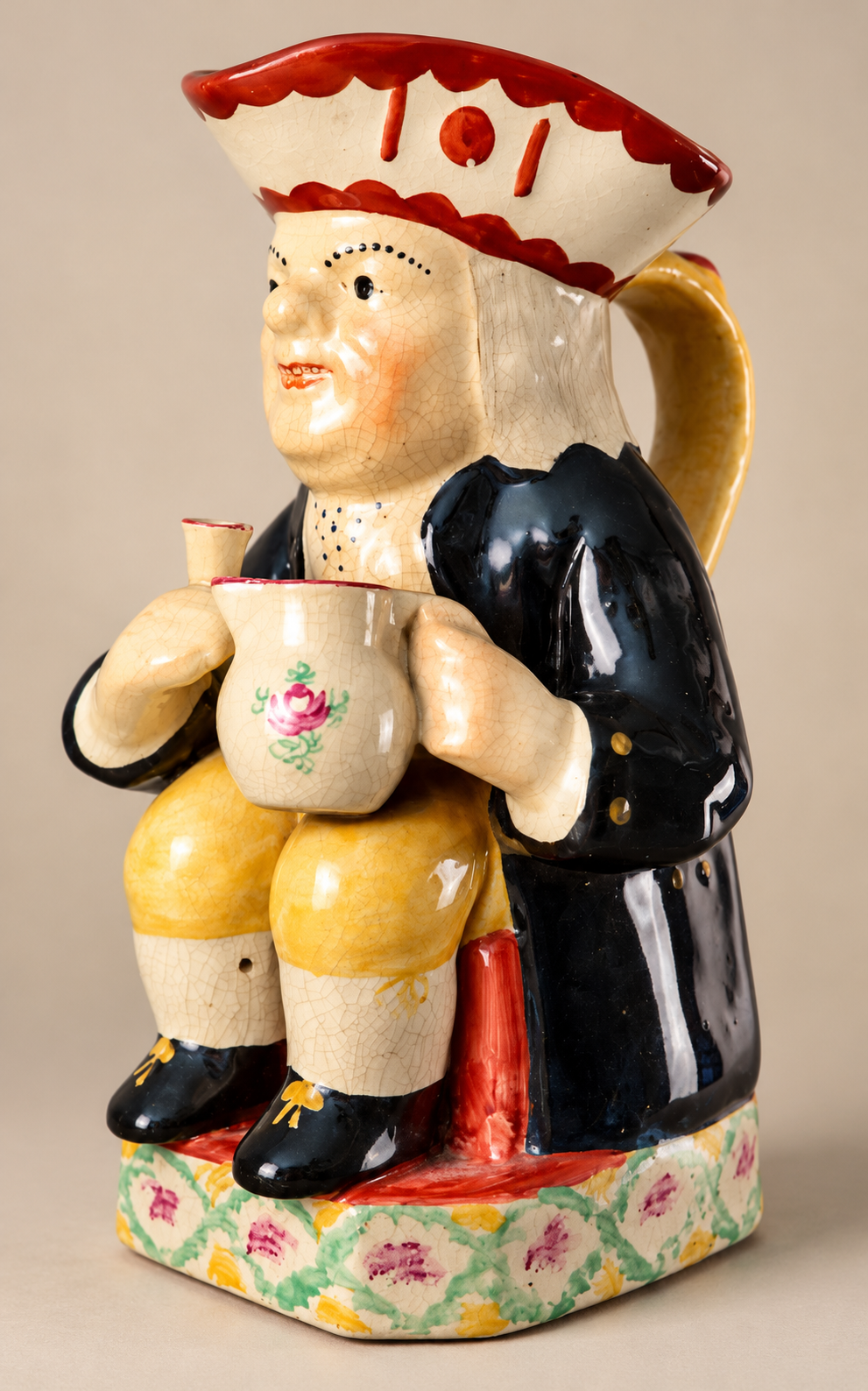 Vintage Hand-Painted Toby Jug Pitcher