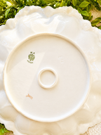 Antique Austrian Porcelain Rose Compote Bowl | Scalloped Gilt Floral Centerpiece | M.Z. Austria