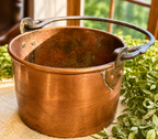 Antique Hand-Hammered Copper Bucket with Forged Iron Swing Handle | Eastern European Copper Pail No. 3