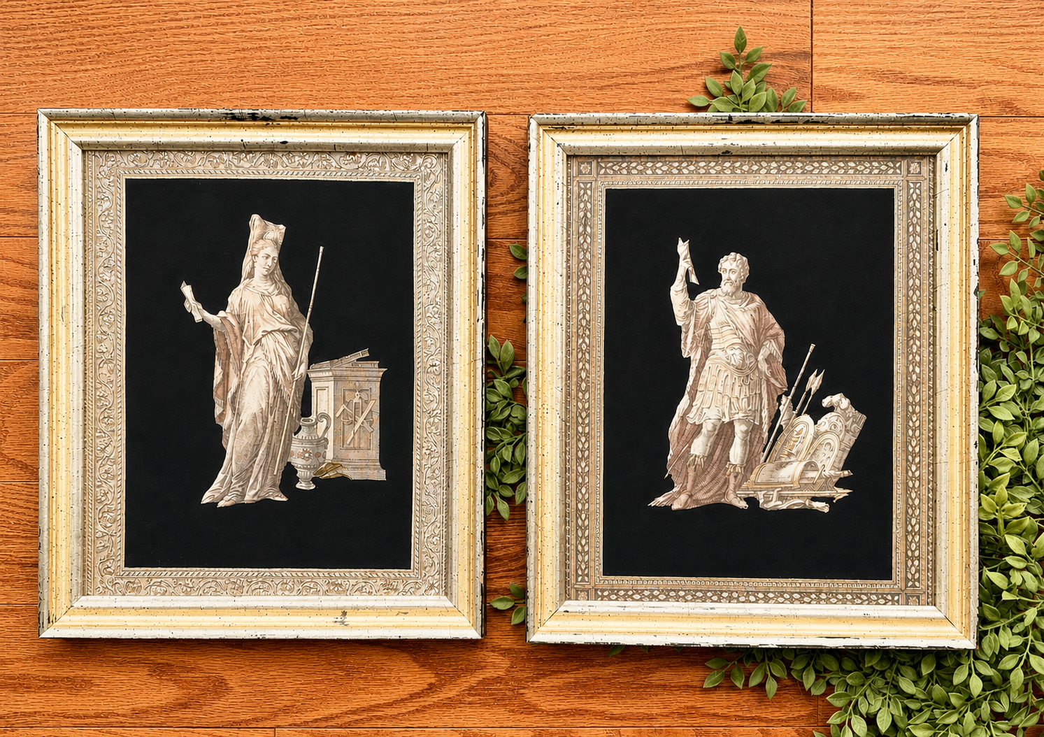 Vintage Pair of Neoclassical Framed Greek Mythology Wall Art