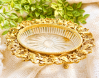 Vintage Ormolu and Glass Floral Trinket Dish
