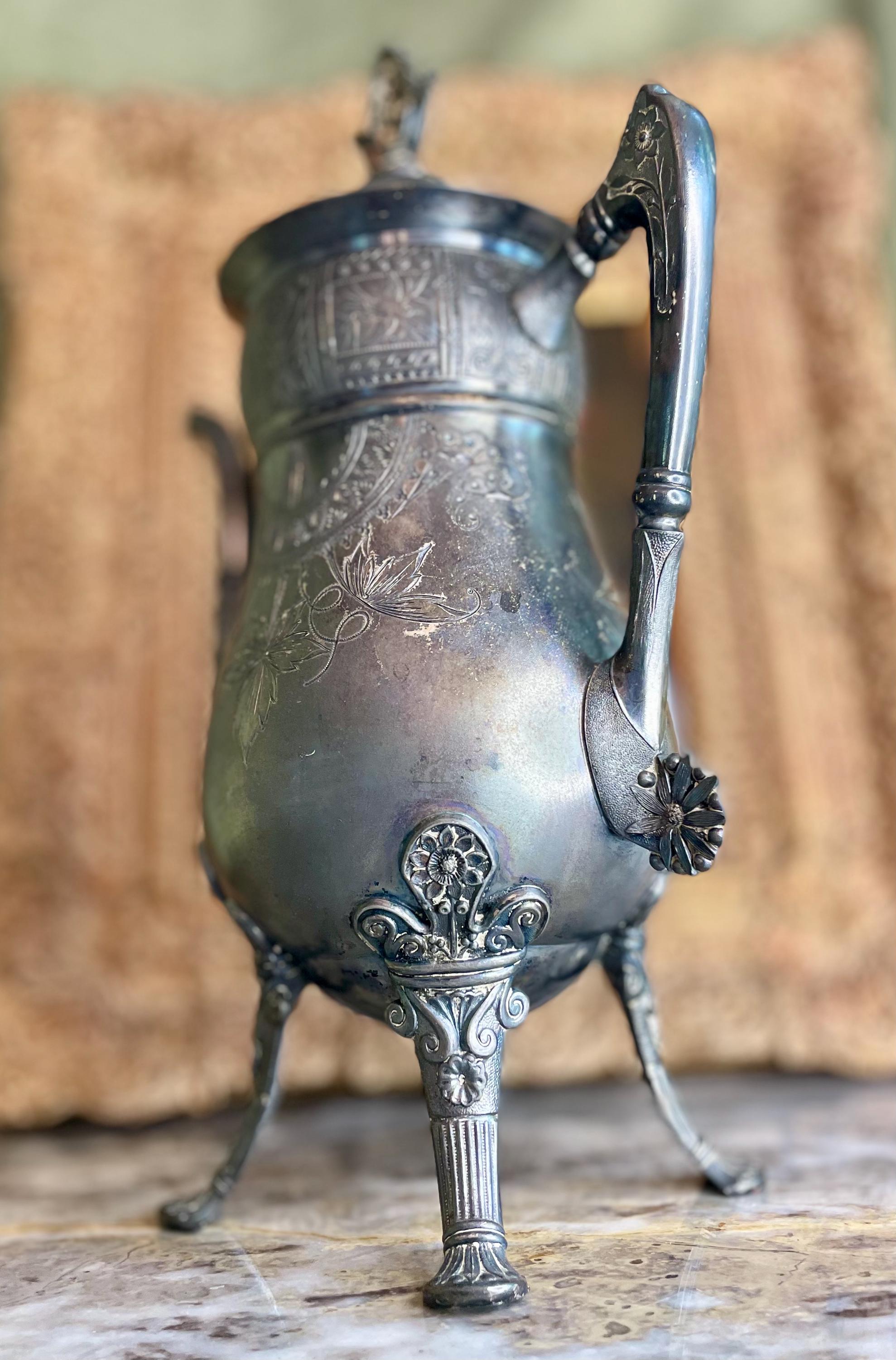 Antique Victorian Silver - Played Coffee/Teapot