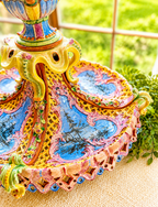 Antique Italian Maiolica Centerpiece Garniture Set by Agostinelli Dal Pra – Nove, Italy c.1880–1900