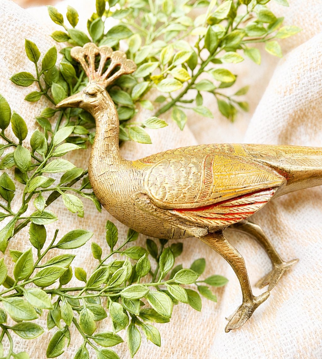Vintage Brass Peacock Figurine