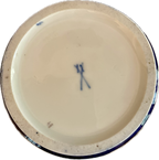 Antique Meissen Cobalt Blue Vase with Hand-Painted Florals and Gilt Detail