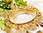 Vintage Ormolu and Glass Floral Trinket Dish