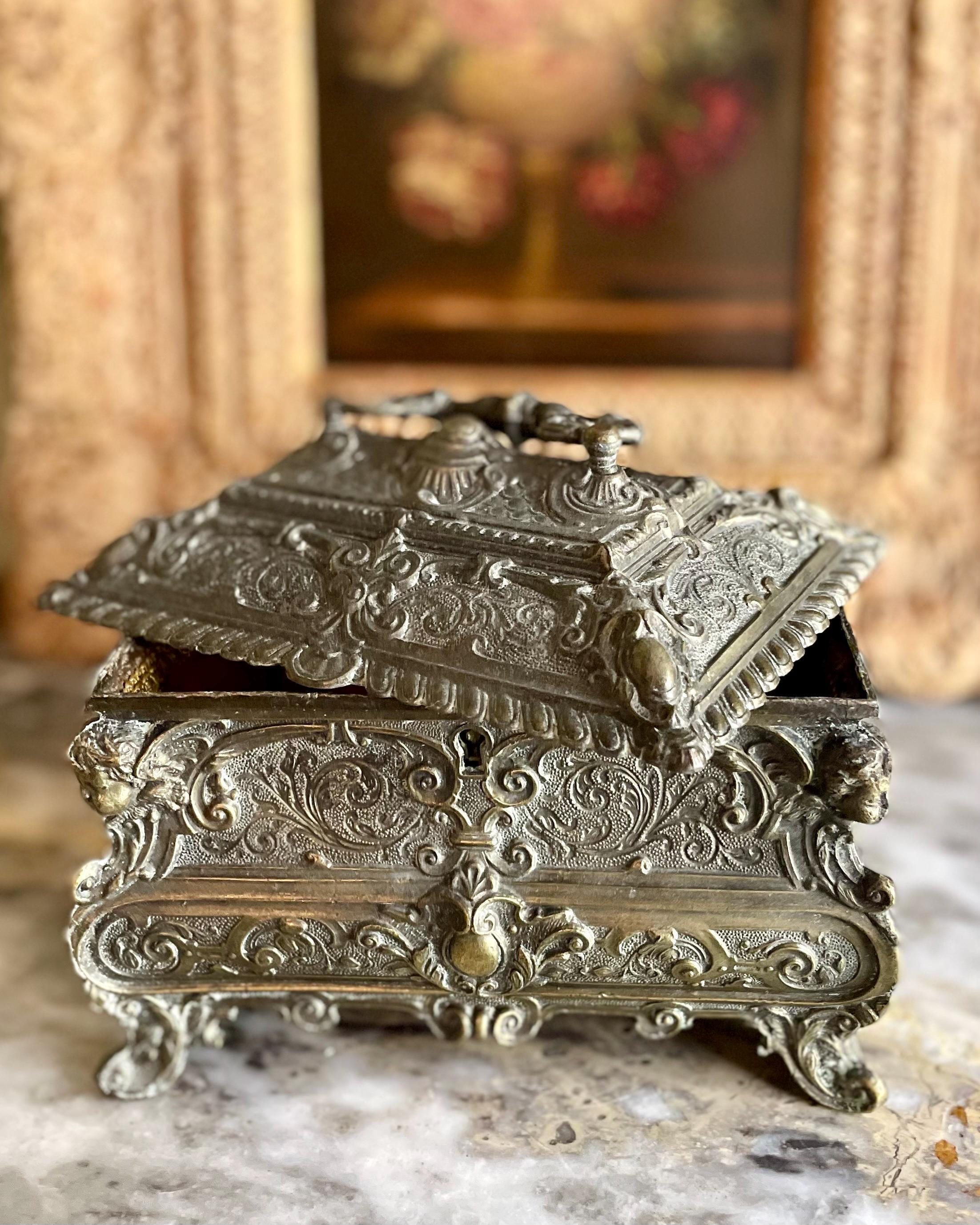 Antique Silver Plated Jewelry Box