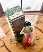 Colorful Flapper Era Porcelain Vanity Brush