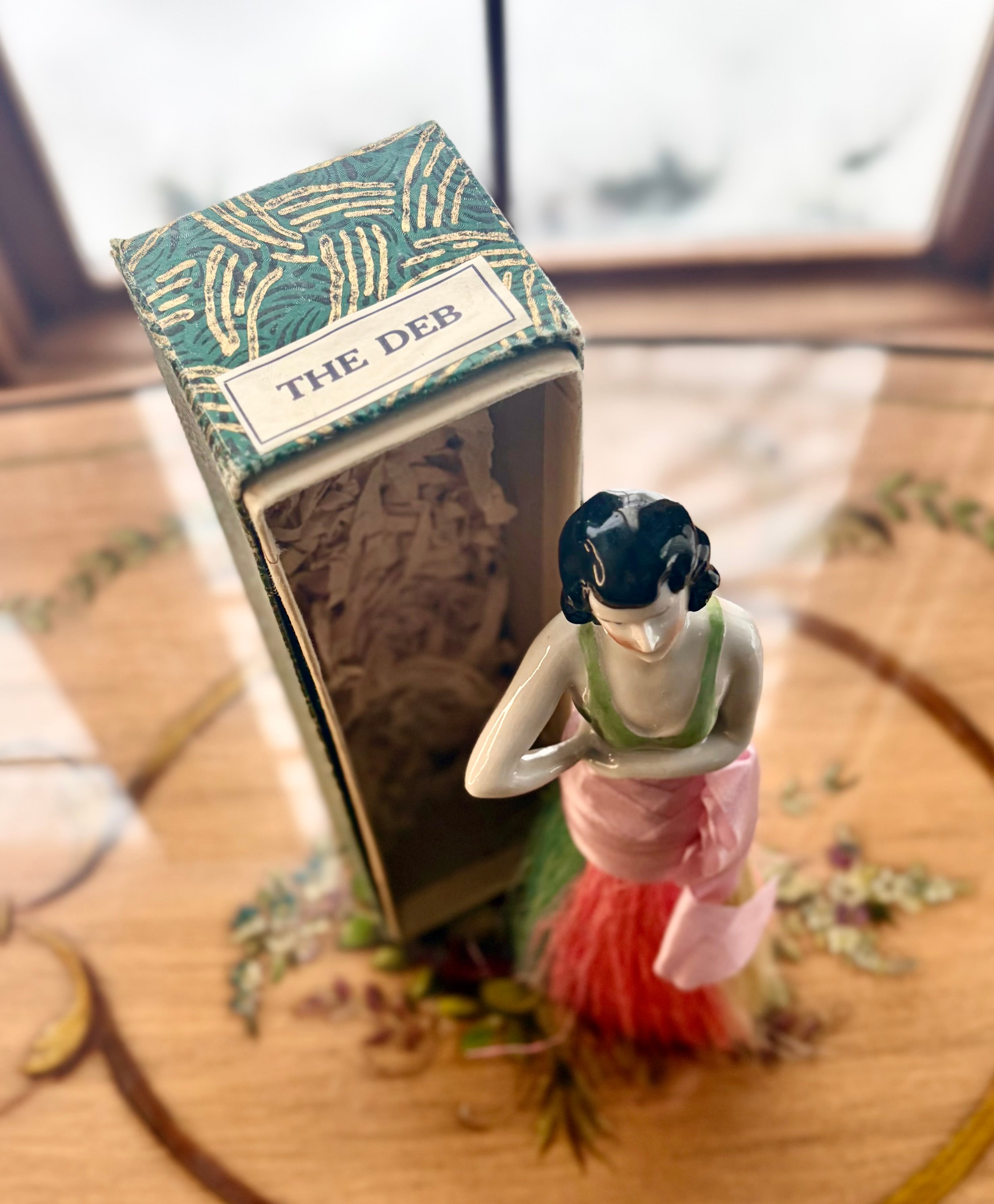 Colorful Flapper Era Porcelain Vanity Brush