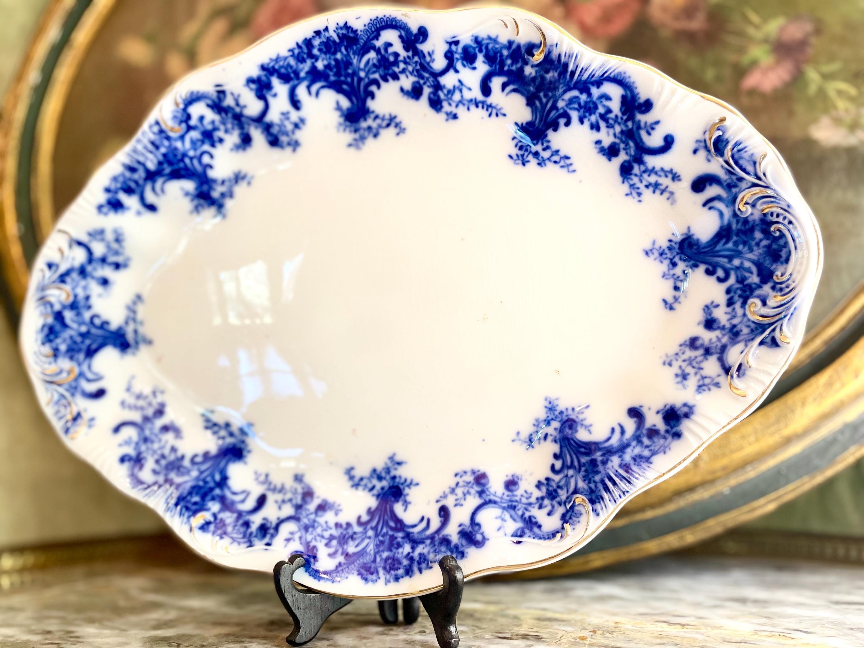 Antique Ceramic Flow Blue W. H. Grindley & Co. Platters