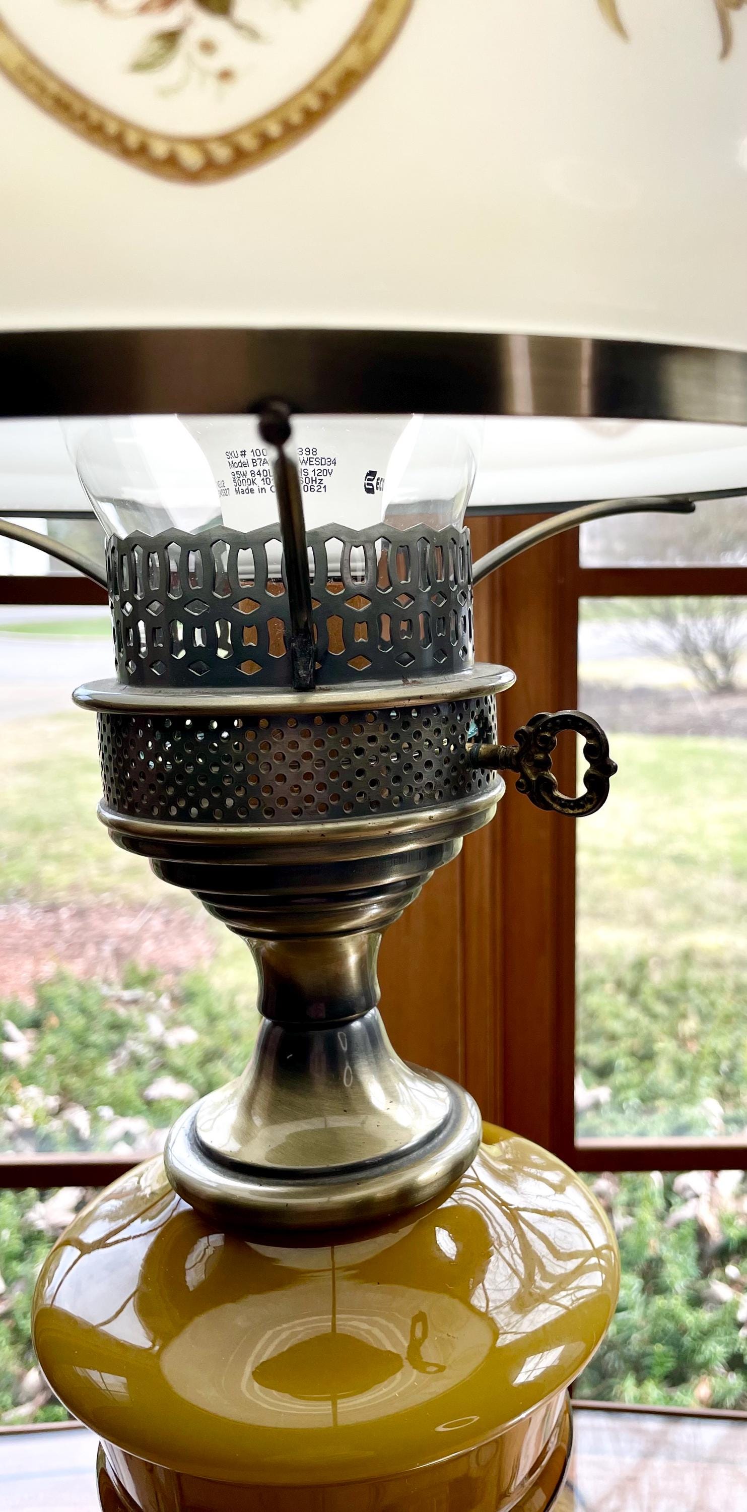 Antique Floral Hurricane Lamp