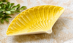 Vintage Yellow Fan Dish