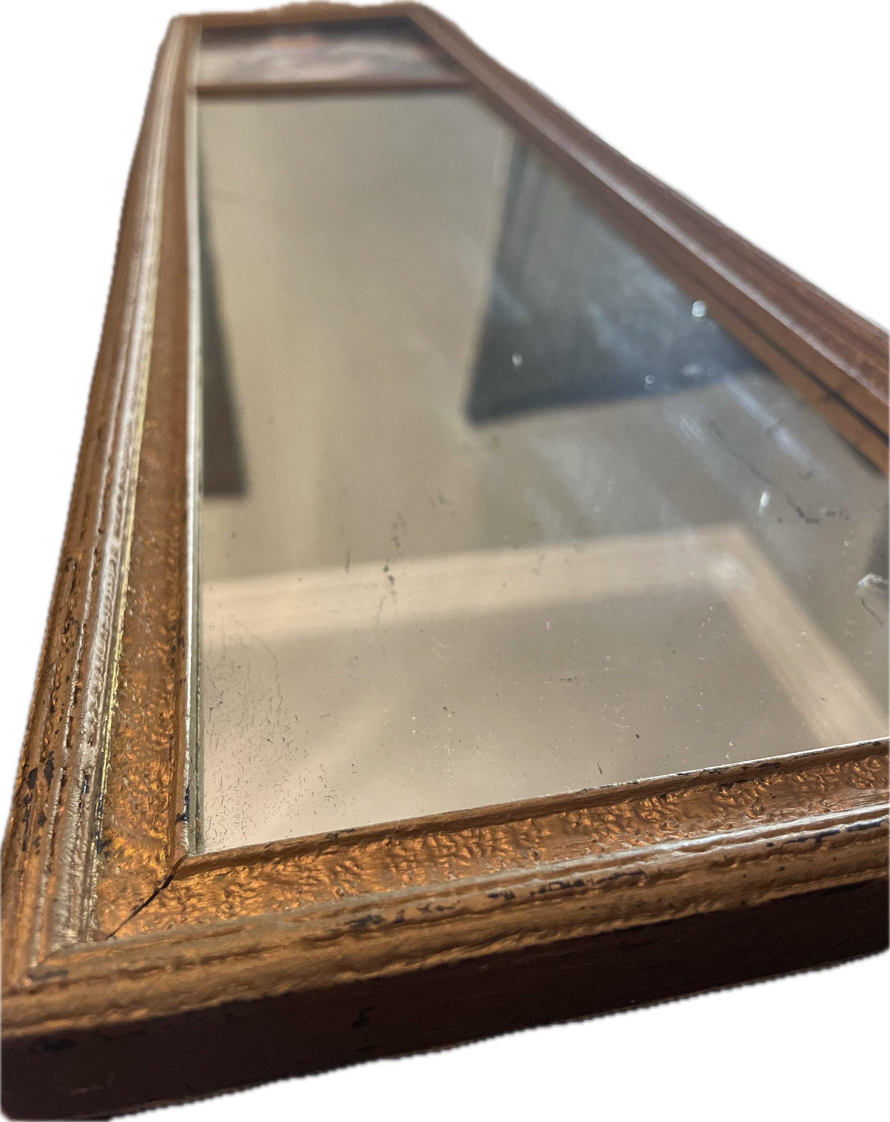 VintageTrumeau Mirror with Victorian Lady and Spaniel Portrait