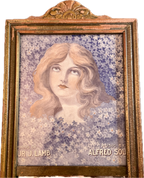 Antique Trumeau Mirror with “Love’s Old Sweet Song” Art Print