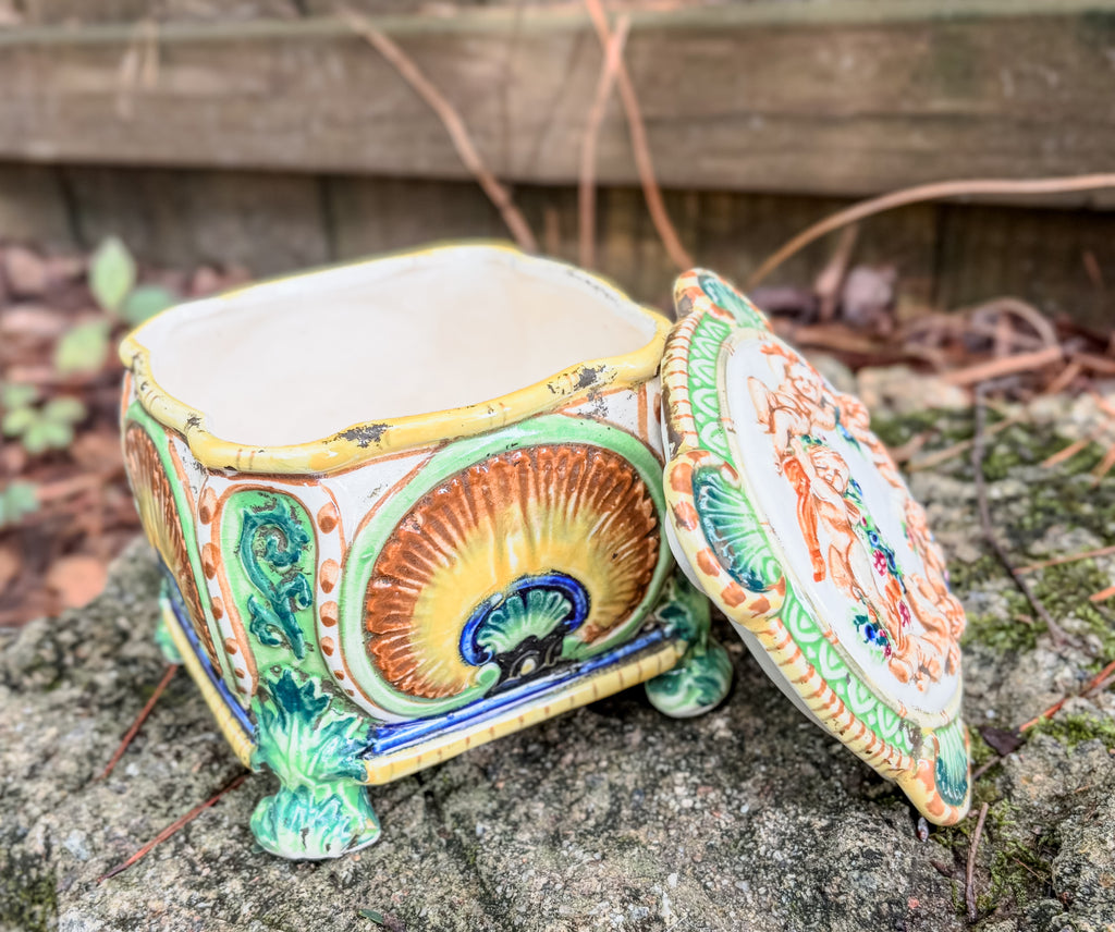 Vintage Maruhon Ware Cherub Covered Dish