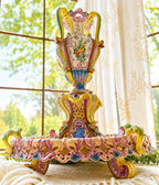 Antique Italian Maiolica Centerpiece Garniture Set by Agostinelli Dal Pra – Nove, Italy c.1880–1900