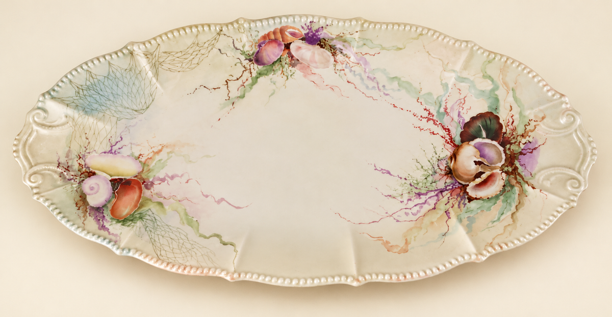 Antique French Elite Limoges Porcelain Serving Platter