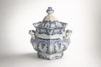 Antique English Blue & White Transferware Lidded Tureen
