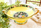 Hand-Decorated Japanese Pedestal Bowl / Handled Compote