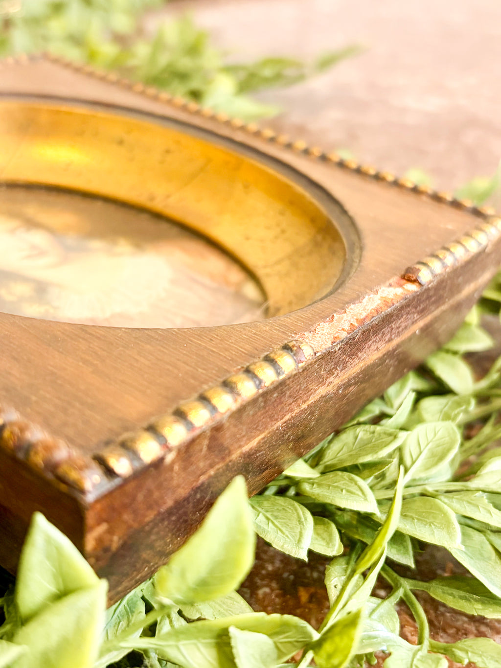Vintage Florentine-Style Portrait Plaque