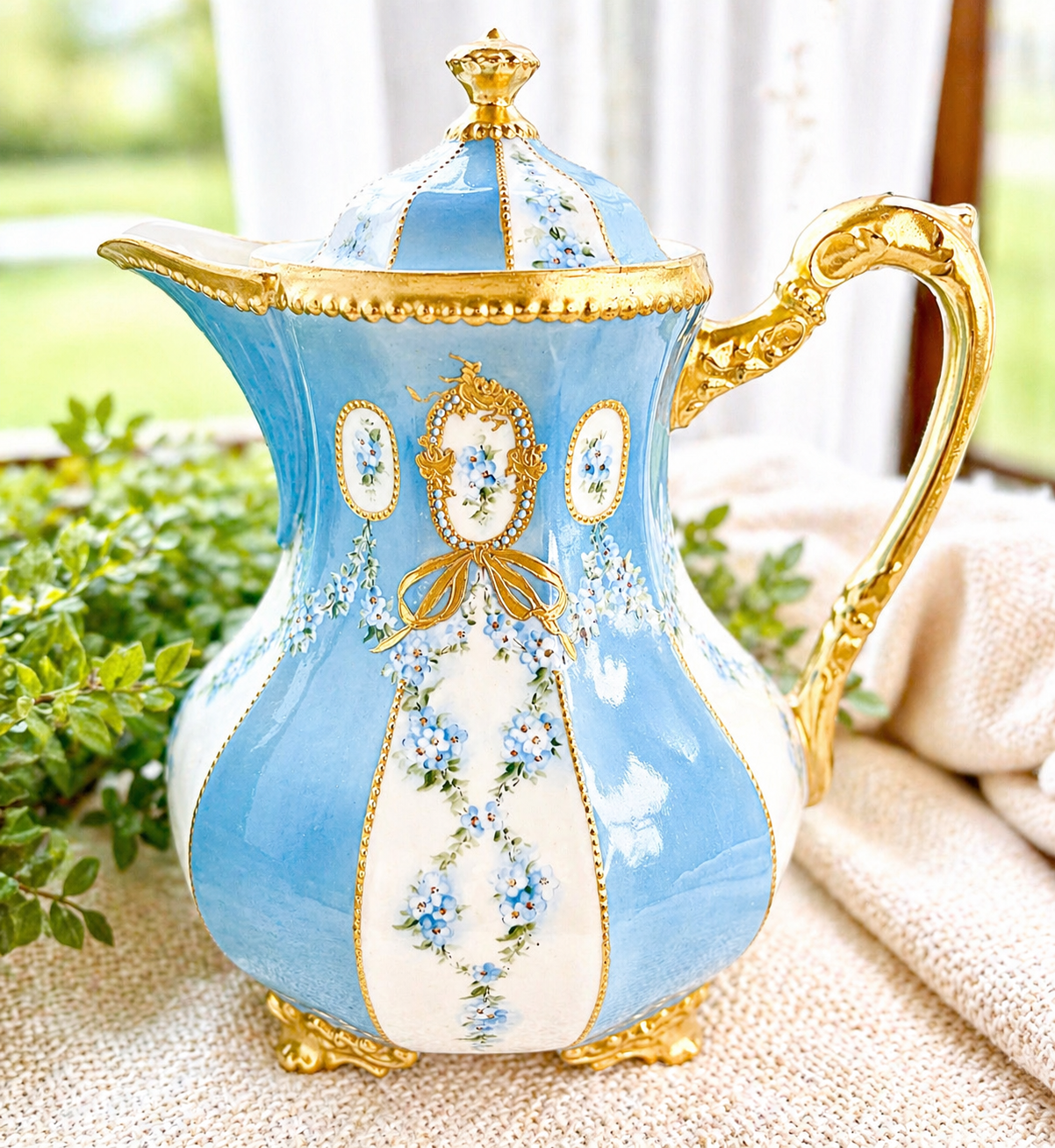 Vintage Elite France Porcelain Chocolate Pot
