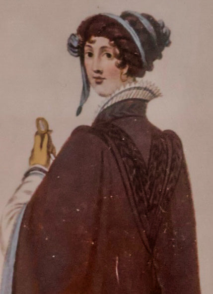 Antique Regency Walking Dress Engraving | Framed Historical Fashion Illustration