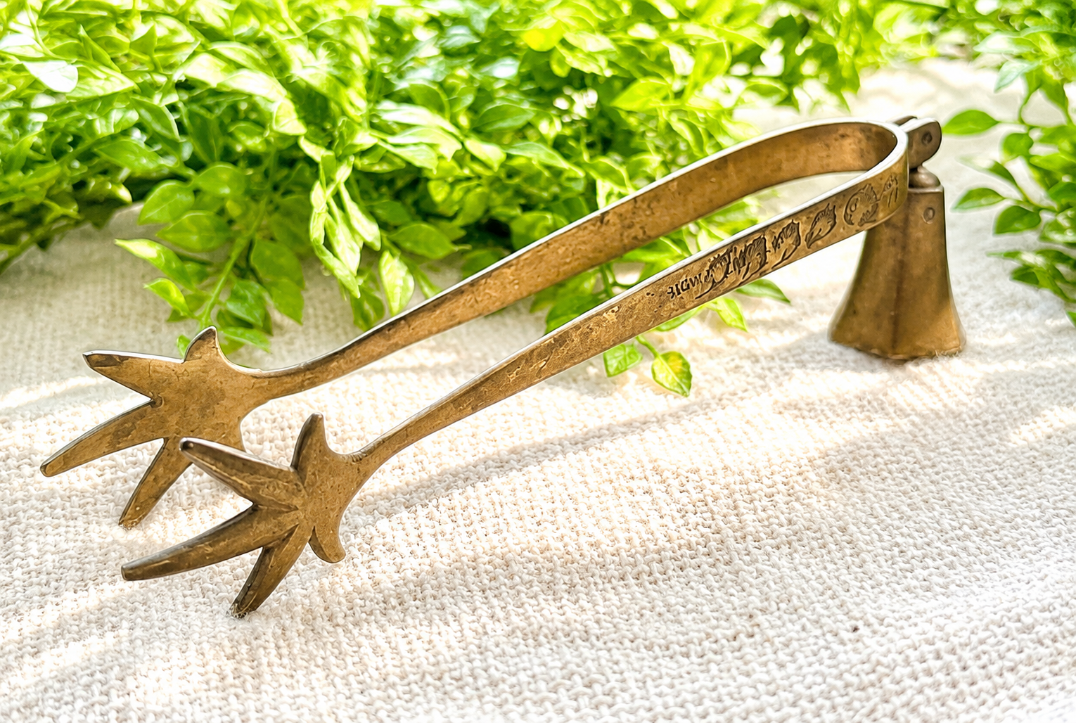 Vintage Brass Ice Tongs | Mid Century Barware Serving Tongs Made in India