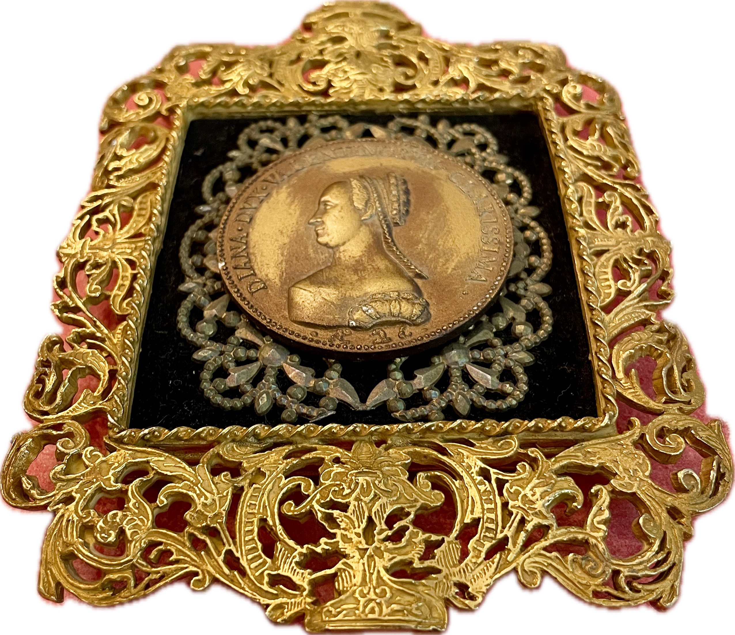 Antique Framed Diane de Poitiers Medallion