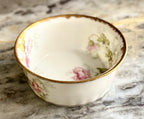 Antique French Limoges Elite Works Dessert Cups – Pink Rose Garland with Gilt Rim