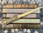 Antique Ornate Brass Letter Opener with Neoclassical Detailing