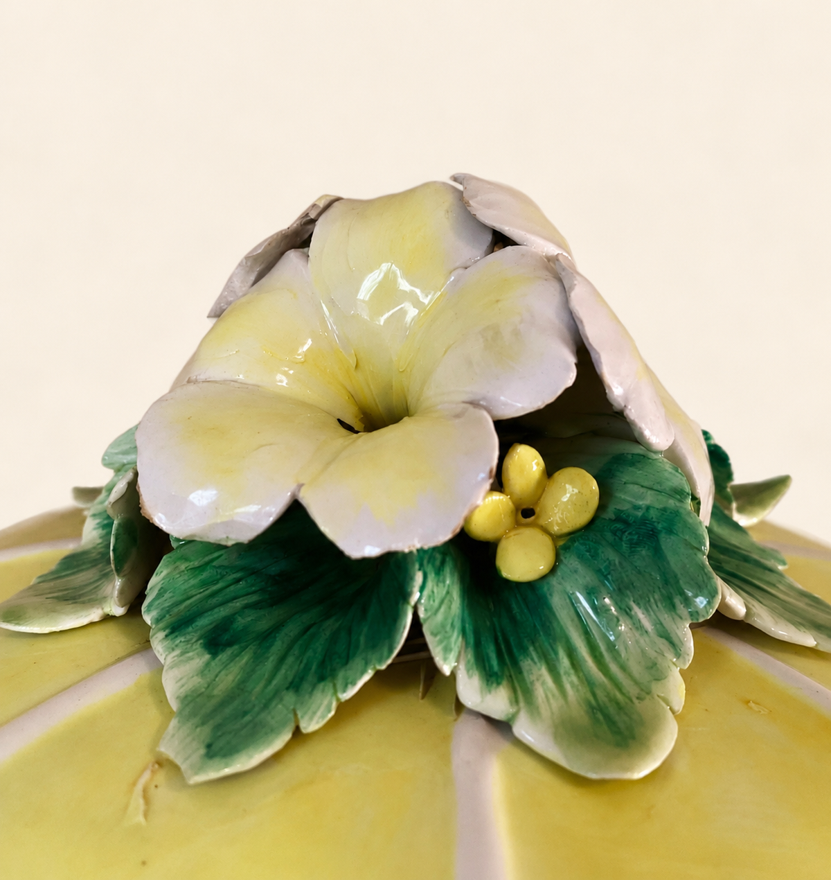 Vintage Italian Floral Ceramic Floral Covered Dish